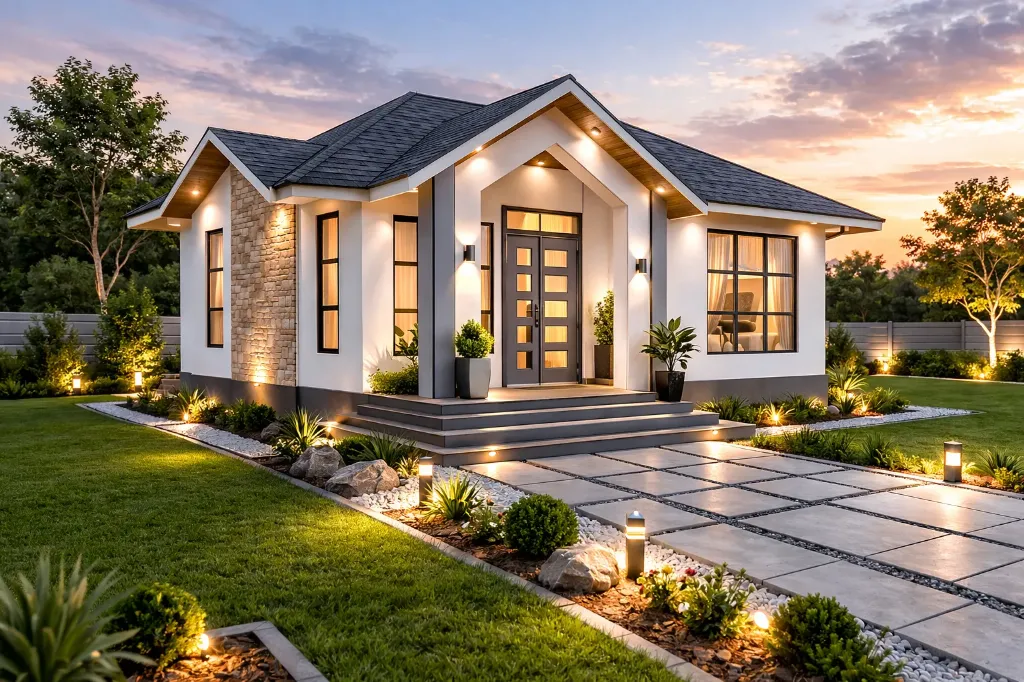 1 Bedroom Hip & Gable Bungalow House Plan 1100B